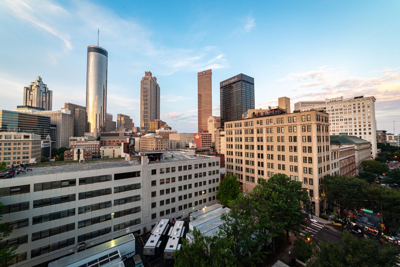 The downtown Atlanta skyline seen from Midtown